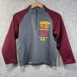 Iowa State Cyclones Sweatshirt Boys Medium Gray NCAA Football Under Armour Zip